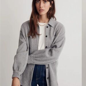 Madewell Double Faced Shirt Jacket Sweater Gray Women's Cardigan L
